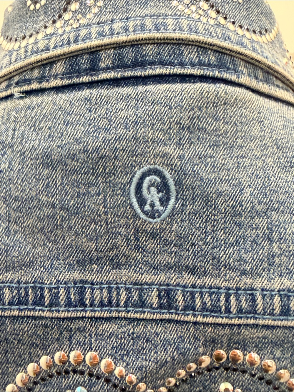 🔥Vintage Christine Alexander Rhinestone Blue Denim Jacket - Women - Picture 11 of 13